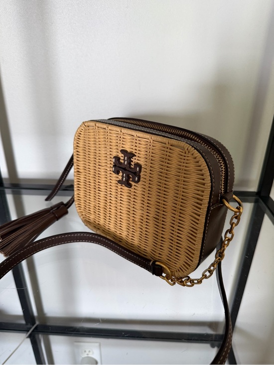 Tory Burch Handbags - Tory Burch McGraw Woven Dark Brown Crossbody Bag